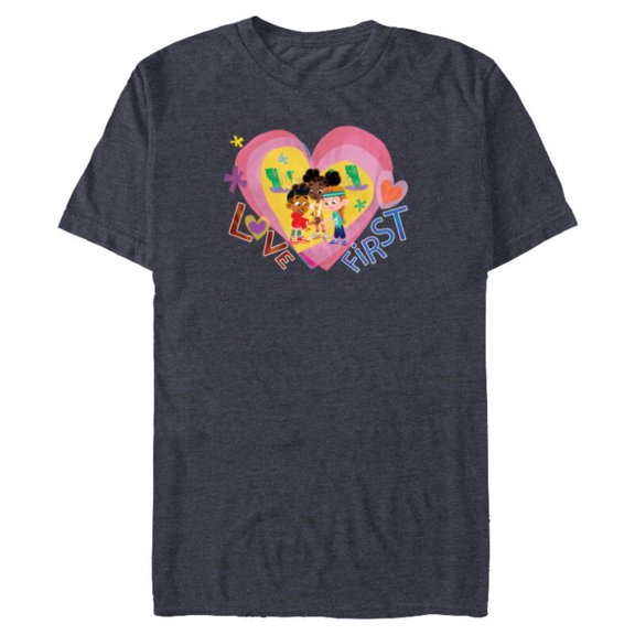 Disney Rise Up, Sing Out Love First - Short Sleeve Blended T-Shirt for Adults - Customized-Navy Heather