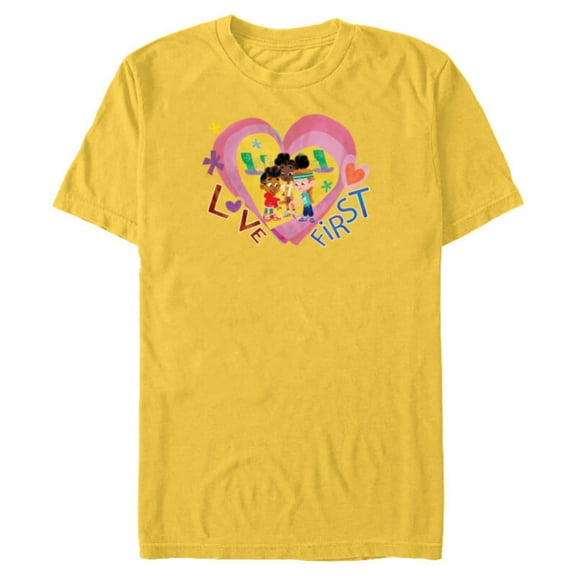 Disney Rise Up, Sing Out Love First - Short Sleeve Blended T-Shirt for Adults - Customized-Yellow