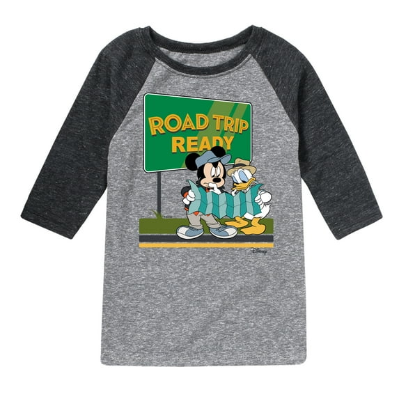 Disney - Road Trip Ready - Toddler & Youth Raglan Graphic T-Shirt