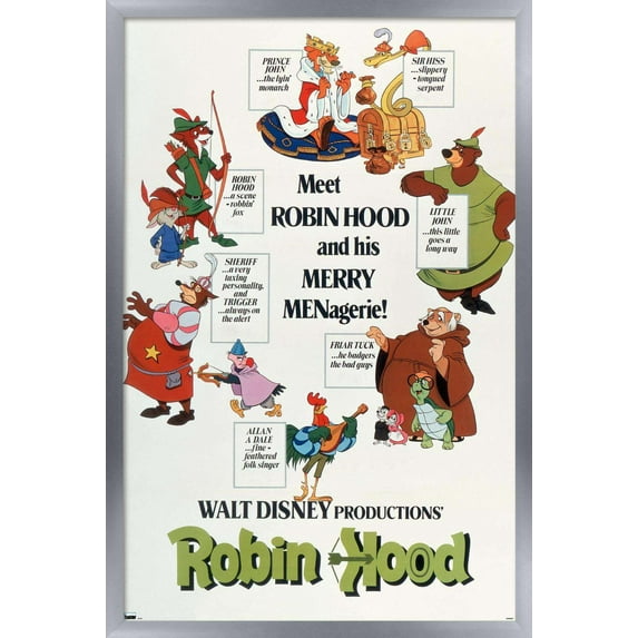 Disney Robin Hood - One Sheet Wall Poster, 14.725" x 22.375", Framed