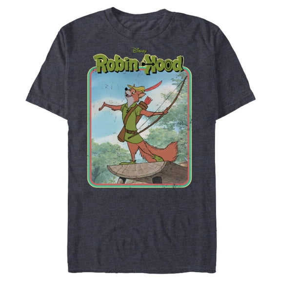 Disney Robin Hood Retro - Short Sleeve Blended T-Shirt for Adults -Customized-Navy Heather