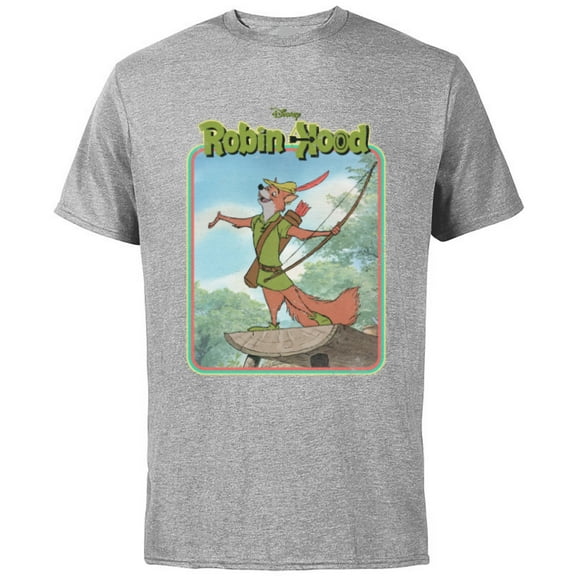 Disney Robin Hood Retro - Short Sleeve Cotton T-Shirt for Adults -Customized-Athletic Heather