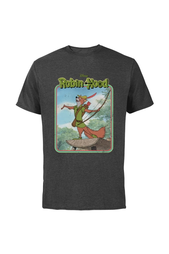 Robin Hood Retro - Short Sleeve Cotton T-Shirt for Adults -Customized-Charcoal