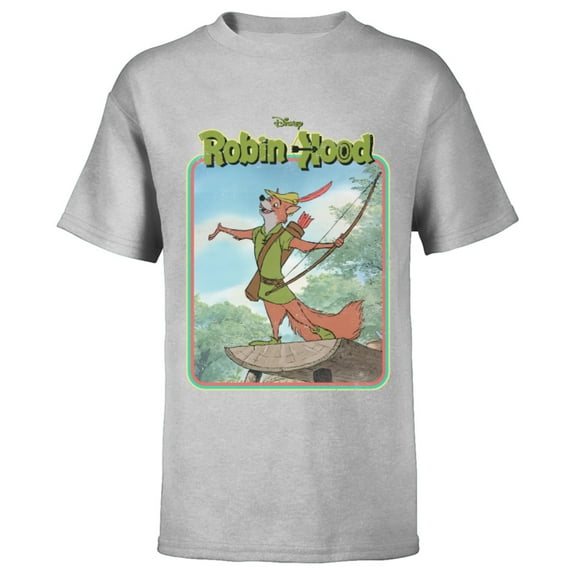 Disney Robin Hood Retro - Short Sleeve T-Shirt for Kids -Customized-Athletic Heather
