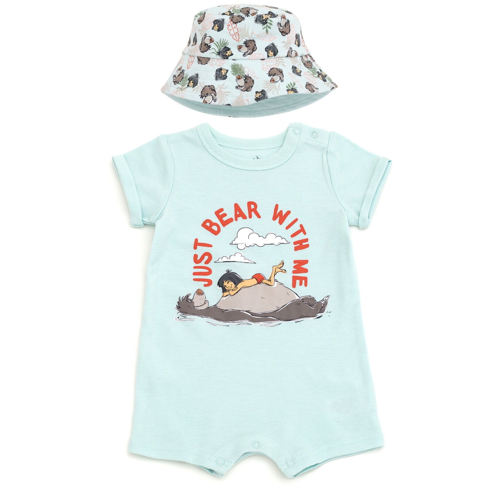Disney Classics The Jungle Book Romper and Reversible Sun Hat Set Baloo ...