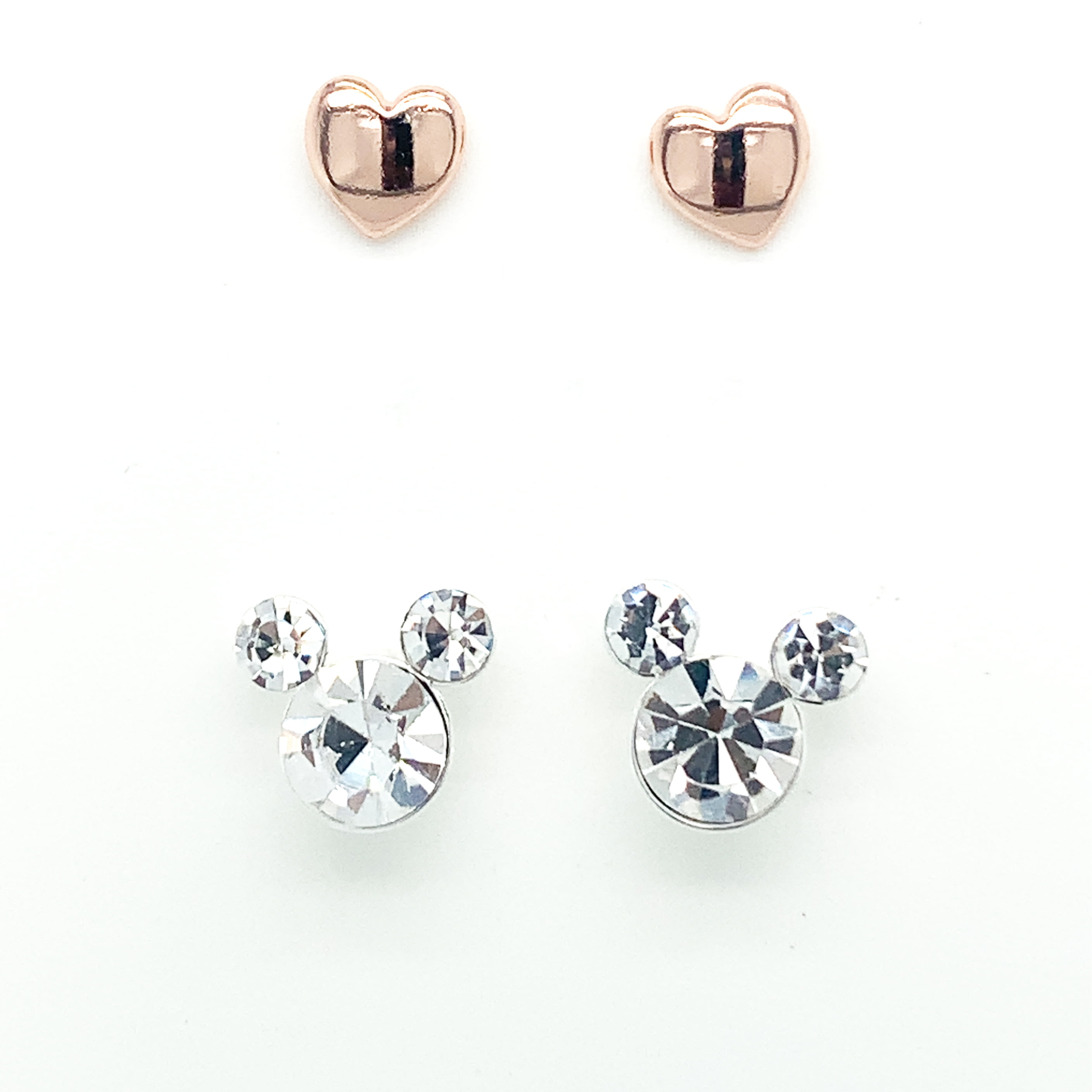 Girl Mouse with Bow, Baby/Children's Earrings, Screw Back, Pink CZ - 14K Rose  Gold