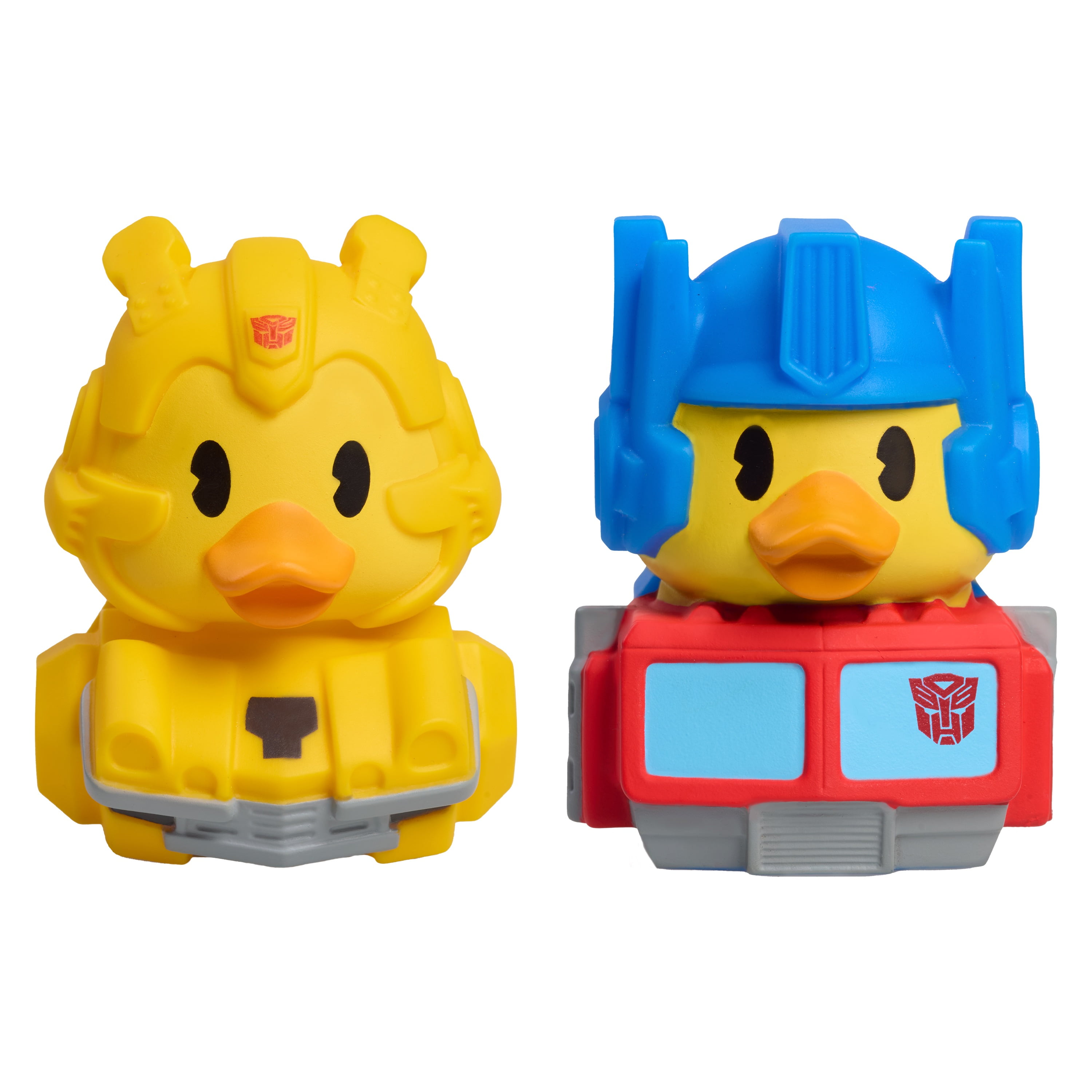 Duckalooz Character Duck Toy Figures 2-Pack, Optimus Prime & Bumblebee, Collectible Ducks for Play and Display, Novelty Gift Toy Set Kids Ages 2+