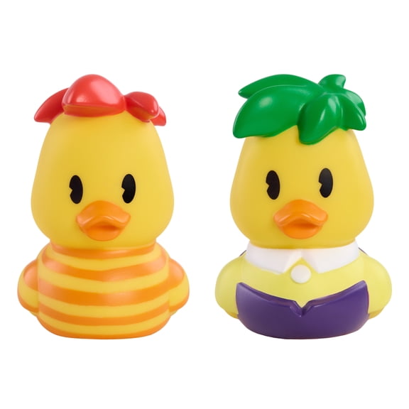 Duckalooz Character Duck Toy Figures 2-Pack, Phineas and Ferb, Collectible Ducks for Play and Display, Novelty Gift Toy Set Kids Ages 2+