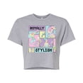 thumbnail image 1 of Disney - Royally Stylish Grid  - Juniors Cropped Cotton Blend T-Shirt, 1 of 4