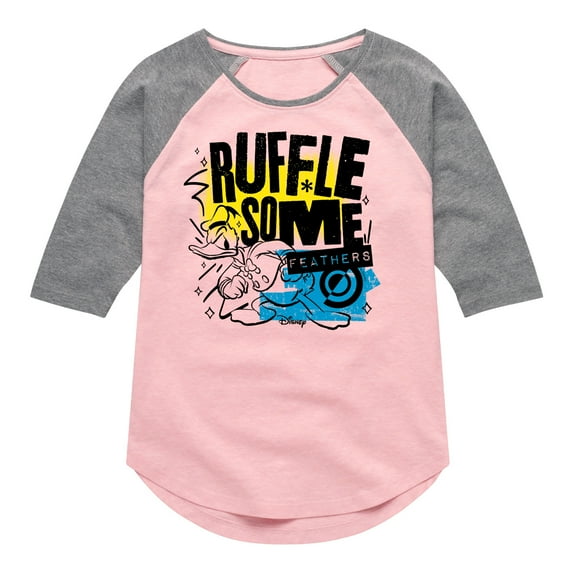 Disney - Ruffle Some Feathers - Toddler & Youth Girls Raglan Graphic T-Shirt