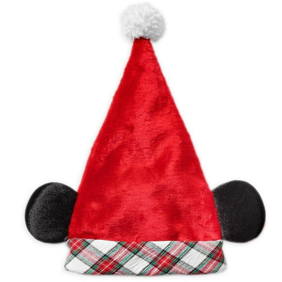 Disney Santa Hat W/ Mouse Ears - Mickey Mouse Holiday Plaid