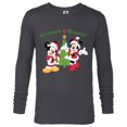 thumbnail image 1 of Disney Santa Mickey Minnie Celebrate Season Holiday - Long Sleeve T-Shirt for Men - Customized-Charcoal Heather, 1 of 5