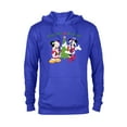 thumbnail image 1 of Disney Santa Mickey Minnie Celebrate Season Holiday - Pullover Hoodie for Adults - Customized-Royal, 1 of 5