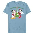 thumbnail image 1 of Disney Santa Mickey Minnie Celebrate Season Holiday - Short Sleeve Blended T-Shirt for Adults - Customized-Ocean Blue, 1 of 5