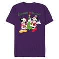 thumbnail image 1 of Disney Santa Mickey Minnie Celebrate Season Holiday - Short Sleeve Blended T-Shirt for Adults - Customized-Purple, 1 of 5