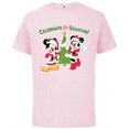 thumbnail image 1 of Disney Santa Mickey Minnie Celebrate Season Holiday - Short Sleeve Cotton T-Shirt for Adults - Customized-Soft Pink, 1 of 5