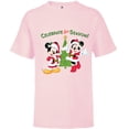 thumbnail image 1 of Disney Santa Mickey Minnie Celebrate Season Holiday - Short Sleeve T-Shirt for Kids - Customized-Soft Pink, 1 of 5