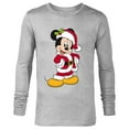 thumbnail image 1 of Disney Santa Mickey Mouse Holiday - Long Sleeve T-Shirt for Men -Customized-Athletic Heather, 1 of 5