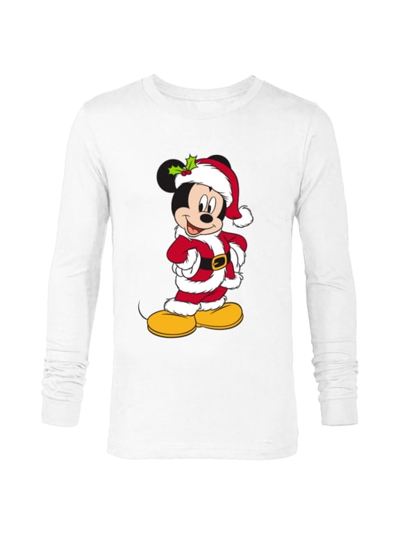 Santa Mickey Mouse Holiday - Long Sleeve T-Shirt for Men -Customized-White