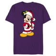thumbnail image 1 of Disney Santa Mickey Mouse Holiday - Short Sleeve Blended T-Shirt for Adults -Customized-Purple, 1 of 5