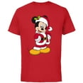 thumbnail image 1 of Disney Santa Mickey Mouse Holiday - Short Sleeve Cotton T-Shirt for Adults -Customized-Red, 1 of 5