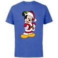 thumbnail image 1 of Disney Santa Mickey Mouse Holiday - Short Sleeve Cotton T-Shirt for Adults -Customized-Royal Heather, 1 of 5