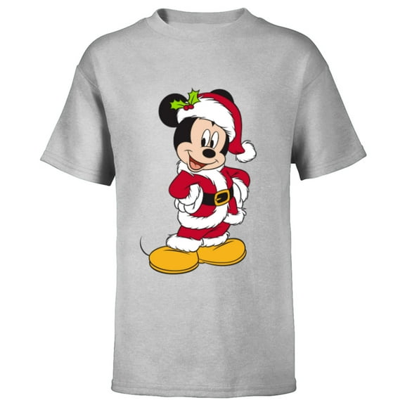 Disney Santa Mickey Mouse Holiday - Short Sleeve T-Shirt for Kids -Customized-Athletic Heather