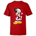 thumbnail image 1 of Disney Santa Mickey Mouse Holiday - Short Sleeve T-Shirt for Kids -Customized-Red, 1 of 5