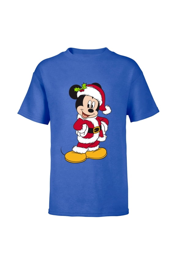 Santa Mickey Mouse Holiday - Short Sleeve T-Shirt for Kids -Customized-Royal