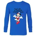 thumbnail image 1 of Disney Santa Minnie Mouse Hello Christmas Holiday - Long Sleeve T-Shirt for Men -Customized-Royal, 1 of 5