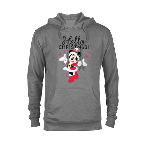 Disney Santa Minnie Mouse Hello Christmas Holiday - Pullover Hoodie for Adults -Customized-Graphite Heather
