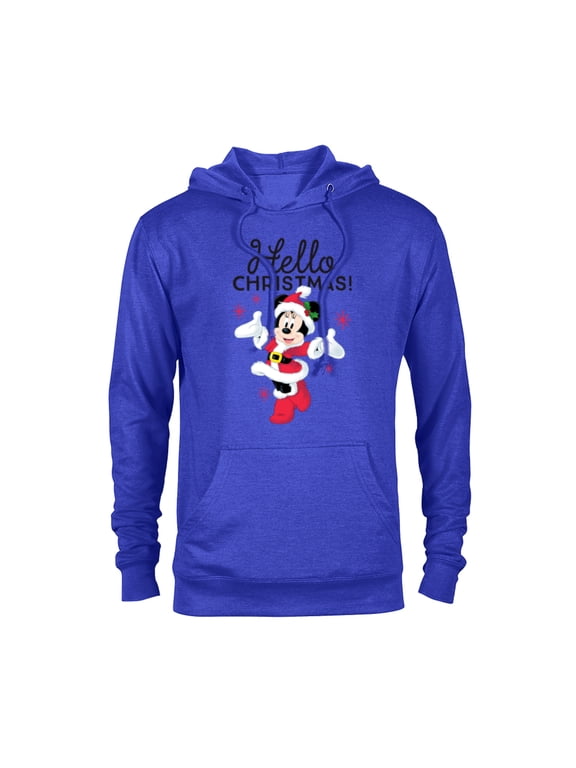 Santa Minnie Mouse Hello Christmas Holiday - Pullover Hoodie for Adults -Customized-Royal Heather