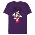 thumbnail image 1 of Disney Santa Minnie Mouse Hello Christmas Holiday - Short Sleeve Blended T-Shirt for Adults -Customized-Purple, 1 of 5