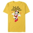 thumbnail image 1 of Disney Santa Minnie Mouse Hello Christmas Holiday - Short Sleeve Blended T-Shirt for Adults -Customized-Yellow, 1 of 5