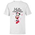 thumbnail image 1 of Disney Santa Minnie Mouse Hello Christmas Holiday - Short Sleeve T-Shirt for Kids -Customized-White, 1 of 5