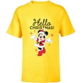 thumbnail image 1 of Disney Santa Minnie Mouse Hello Christmas Holiday - Short Sleeve T-Shirt for Kids -Customized-Yellow, 1 of 5