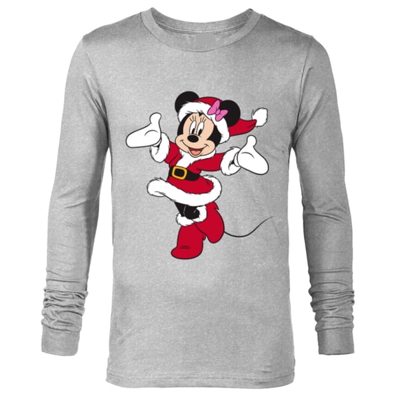 Disney Santa Minnie Mouse Holiday - Long Sleeve T-Shirt for Men -Customized-Athletic Heather
