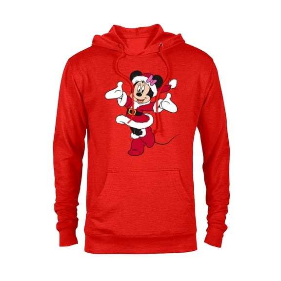 Disney Santa Minnie Mouse Holiday - Pullover Hoodie for Adults -Customized-Red Heather