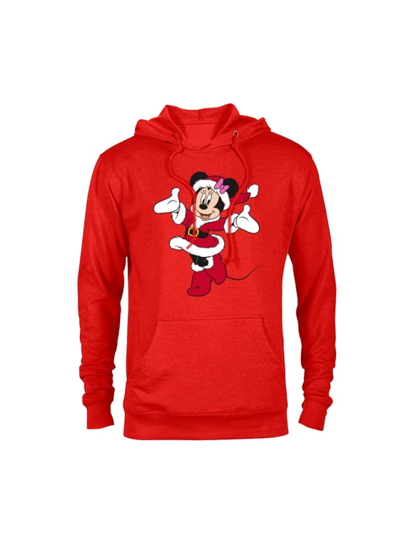 Santa Minnie Mouse Holiday - Pullover Hoodie for Adults -Customized-Red Heather