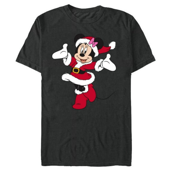 Disney Santa Minnie Mouse Holiday - Short Sleeve Blended T-Shirt for Adults -Customized-Dark Heather