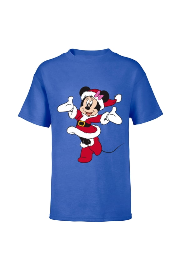 Santa Minnie Mouse Holiday - Short Sleeve T-Shirt for Kids -Customized-Royal