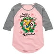 thumbnail image 1 of Disney - Santas Favorite Reindeer - Toddler & Youth Girls Raglan Graphic T-Shirt, 1 of 4