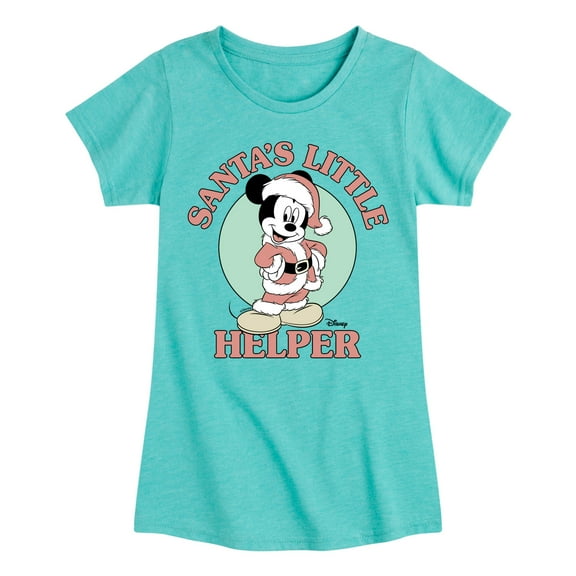 Disney - Santas Little Helper - Toddler & Youth Girls Short Sleeve Graphic T-Shirt