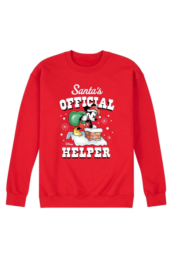 - Santas Official Helper Mickey Graphic Fleece Sweatshirt