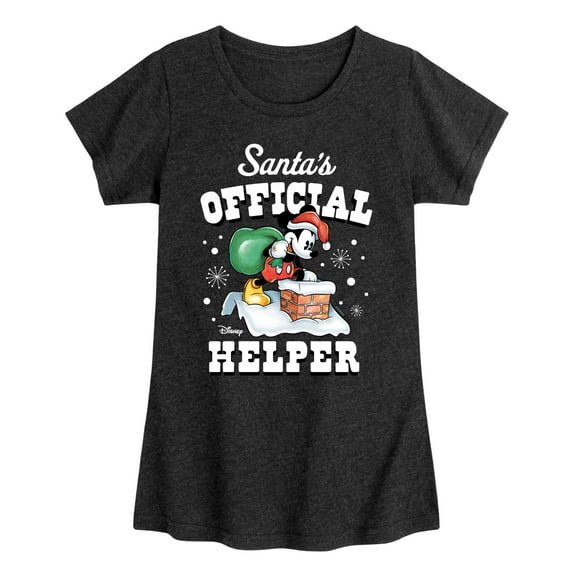 Disney - Santas Official Helper - Toddler & Youth Girls Short Sleeve Graphic T-Shirt