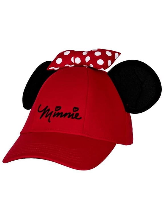 Disney Sassy Cap with 3D Ears & Bow, Red - One Size