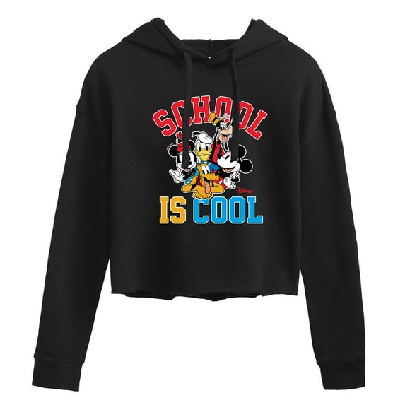Disney - School Is Cool - Juniors Cropped Pullover Hoodie