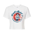 thumbnail image 1 of Disney - Scroll Model - Juniors Cropped Cotton Blend T-Shirt, 1 of 5