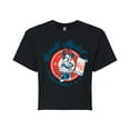 thumbnail image 1 of Disney - Scroll Model - Juniors Cropped Cotton Blend T-Shirt, 1 of 5