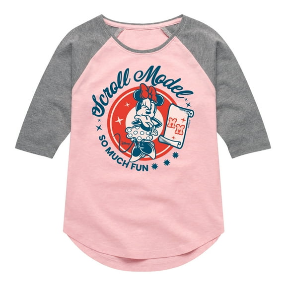 Disney - Scroll Model - Toddler & Youth Girls Raglan Graphic T-Shirt